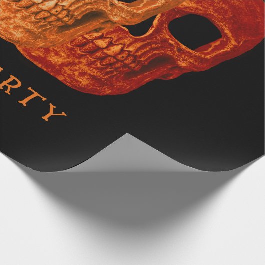 Schedel Grappig Sinaasappel Gotische Verjaardag RI Cadeaupapier (Hoek)