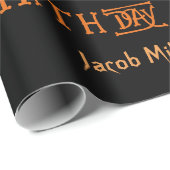 Schedel Grappig Sinaasappel Gotische Verjaardag RI Cadeaupapier (Rol Hoek)