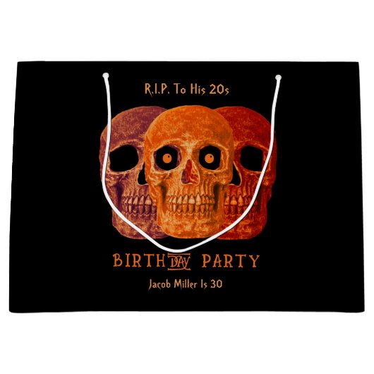 Schedel Grappig Sinaasappel Gotische Verjaardag RI Groot Cadeauzakje (Voorkant)