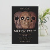 Schedel Grappige Bruin Gotische Verjaardag RIP naa Kaart (Staand voorkant)