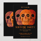 Schedel Grappige Oranje Gotische Verjaardag RIP Vo Kaart (Voorkant / Achterkant)
