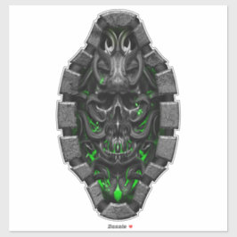 schedel Grenn bio spark Aangepast gesneden vinylSt Sticker