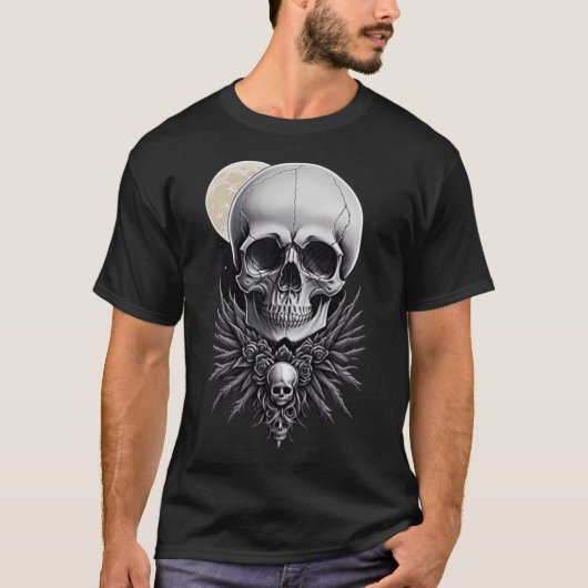 Schedel griezelig gothic Tshirt (Voorkant)