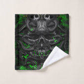 schedel Groene biovonk Bad Handdoek (Wasdoekje)