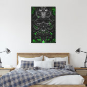 schedel Groene biovonk Canvas Afdruk (Insitu (Slaapkamer))