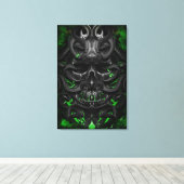 schedel Groene biovonk Canvas Afdruk (Insitu (Houten vloer))