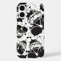 Schedel grunge naadloos zwart patroon