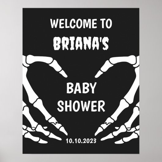 Schedel Halloween Baby shower Welkomstbord Poster (Voorkant)