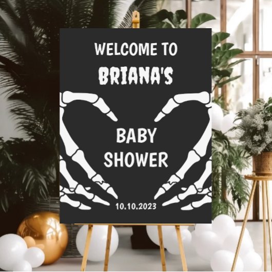 Schedel Halloween Baby shower Welkomstbord Poster