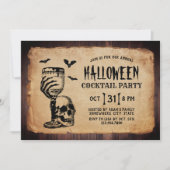  schedel Halloween Cocktail Party Kaart (Voorkant)