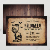  schedel Halloween Cocktail Party Kaart (Voorkant / Achterkant)