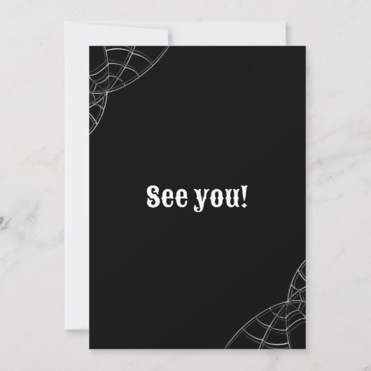 Schedel Halloween Cocktails & Kostuums Feest Kaart (Achterkant)