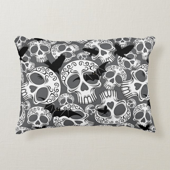 Schedel Halloween Decoratieve Calaveras Accent Kussen (Voorkant)
