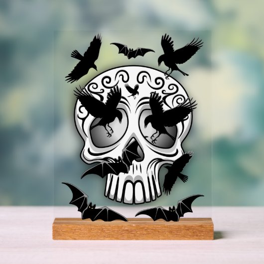 Schedel Halloween Decoratieve Calaveras Acryl Bord (Neutraal)