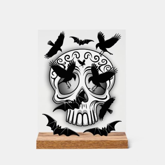 Schedel Halloween Decoratieve Calaveras Acryl Bord (Voorkant)