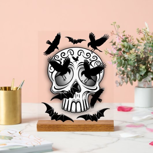Schedel Halloween Decoratieve Calaveras Acryl Bord (Huwelijk)