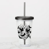Schedel Halloween Decoratieve Calaveras Acryl Drinkbeker (Voorkant)