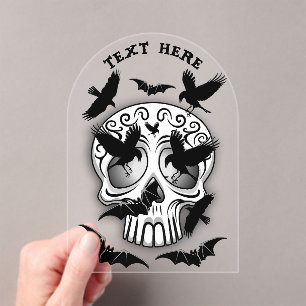 Schedel Halloween Decoratieve Calaveras Acryl Uitnodigingen