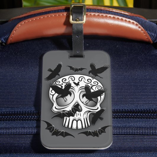 Schedel Halloween Decoratieve Calaveras Bagagelabel (Voorkant Insitu 2)