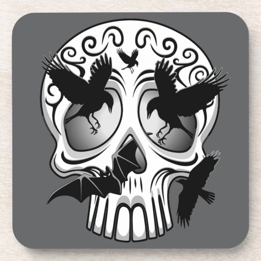Schedel Halloween decoratieve Calaveras Bier Onderzetter (Voorkant)