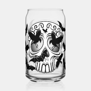 Schedel Halloween Decoratieve Calaveras Blikvorm Glas