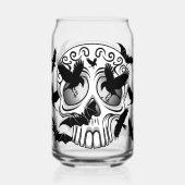 Schedel Halloween Decoratieve Calaveras Blikvorm Glas (Achterkant)
