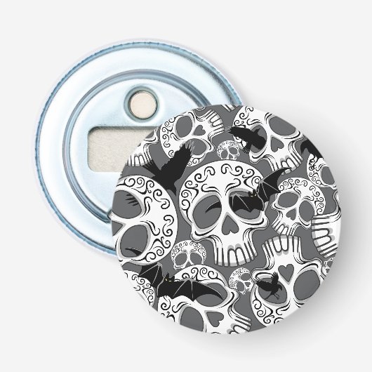 Schedel Halloween decoratieve Calaveras Button Flesopener (Voorkant)