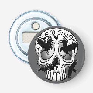 Schedel Halloween Decoratieve Calaveras Button Flesopener