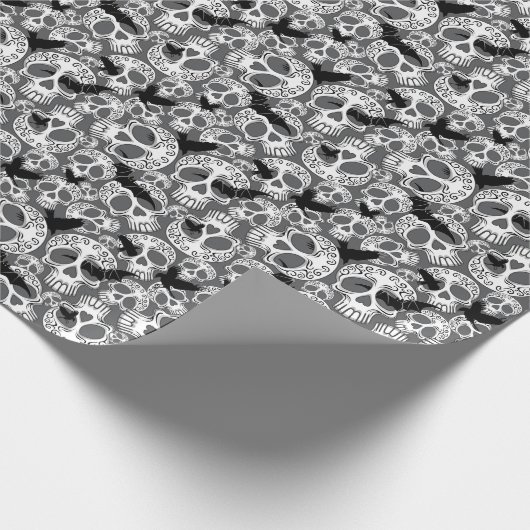 Schedel Halloween Decoratieve Calaveras Cadeaupapier (Hoek)