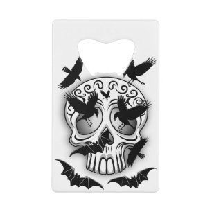 Schedel Halloween Decoratieve Calaveras Creditkaart Flessenopener