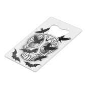 Schedel Halloween Decoratieve Calaveras Creditkaart Flessenopener (Voorkant Gekanteld)