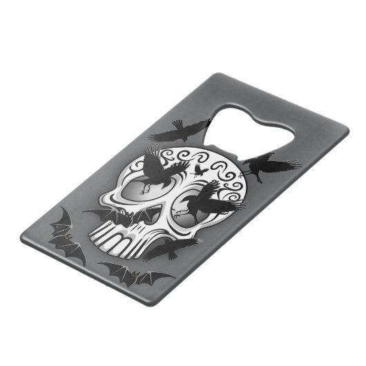 Schedel Halloween Decoratieve Calaveras Creditkaart Flessenopener (Achterkant Gekanteld)