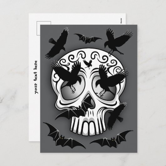 Schedel Halloween Decoratieve Calaveras Feestdagenkaart (Voorkant / Achterkant)