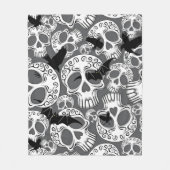 Schedel Halloween Decoratieve Calaveras Fleece Deken (Voorkant)