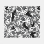 Schedel Halloween Decoratieve Calaveras Fleece Deken (Voorkant (Horizontaal))