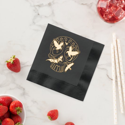 Schedel Halloween Decoratieve Calaveras Folie Servetten (Insitu (Aardbei))