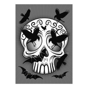 Schedel Halloween Decoratieve Calaveras Foto Afdruk