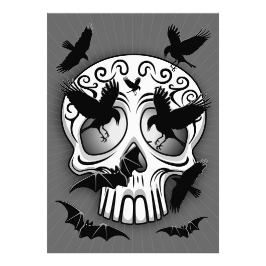 Schedel Halloween Decoratieve Calaveras Foto Afdruk (Voorkant)