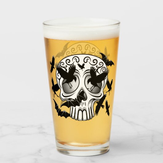 Schedel Halloween Decoratieve Calaveras Glas (Voorkant gevuld)