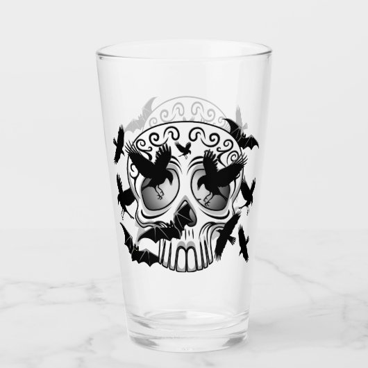 Schedel Halloween Decoratieve Calaveras Glas (Voorkant)