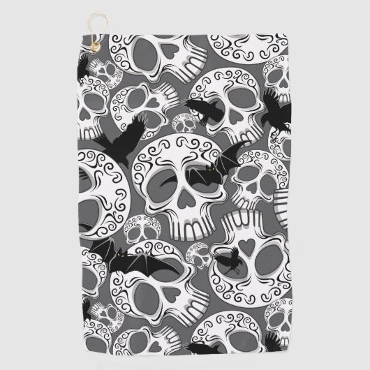 Schedel Halloween Decoratieve Calaveras Golfhanddoek (Voorkant)