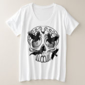 Schedel Halloween Decoratieve Calaveras Grote Maat T-shirt (Design voorkant)