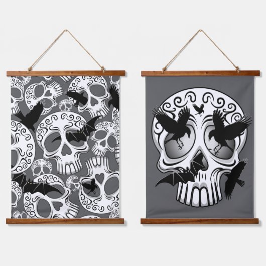 Schedel Halloween Decoratieve Calaveras Hangend Wandkleed (Dubbel)
