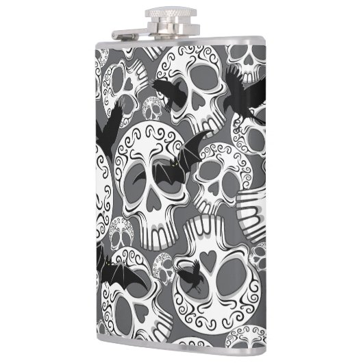 Schedel Halloween Decoratieve Calaveras Heupfles (Links)