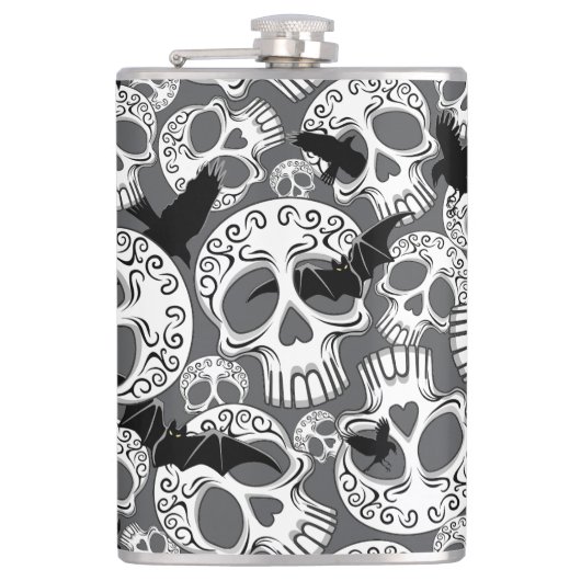 Schedel Halloween Decoratieve Calaveras Heupfles (Voorkant)