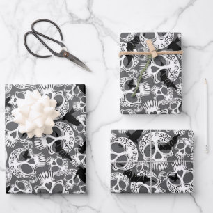 Schedel Halloween Decoratieve Calaveras Inpakpapier Vel