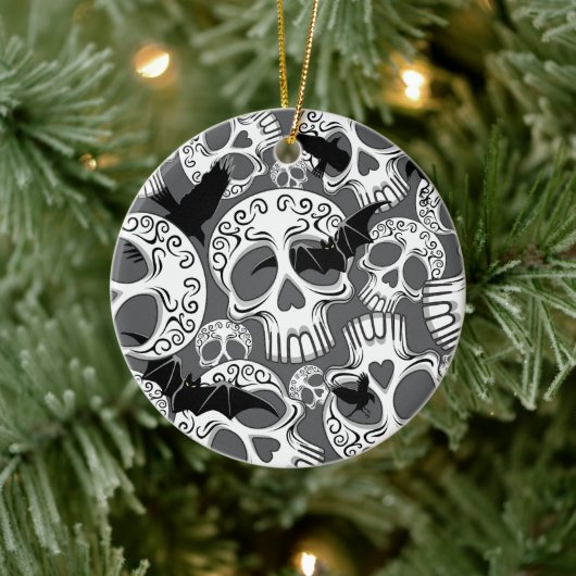 Schedel Halloween Decoratieve Calaveras Keramisch Ornament (Boom)