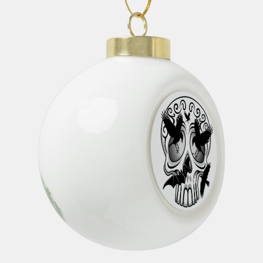 Schedel Halloween Decoratieve Calaveras Keramische Bal Ornament (Links)