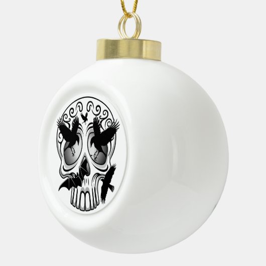 Schedel Halloween Decoratieve Calaveras Keramische Bal Ornament (Rechts)