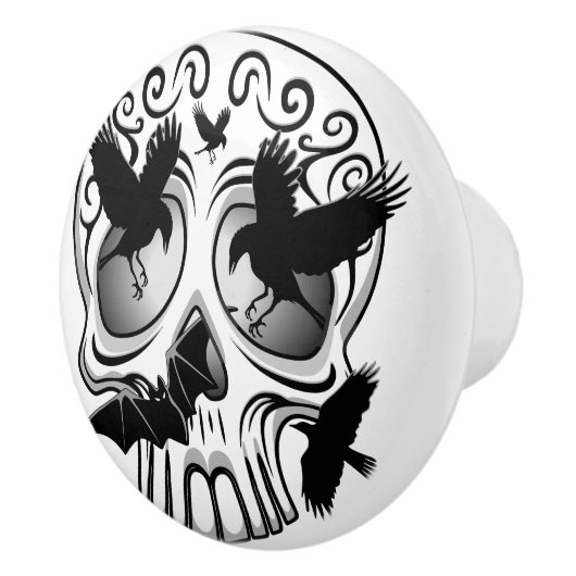 Schedel Halloween Decoratieve Calaveras Keramische Knop (Rechts)